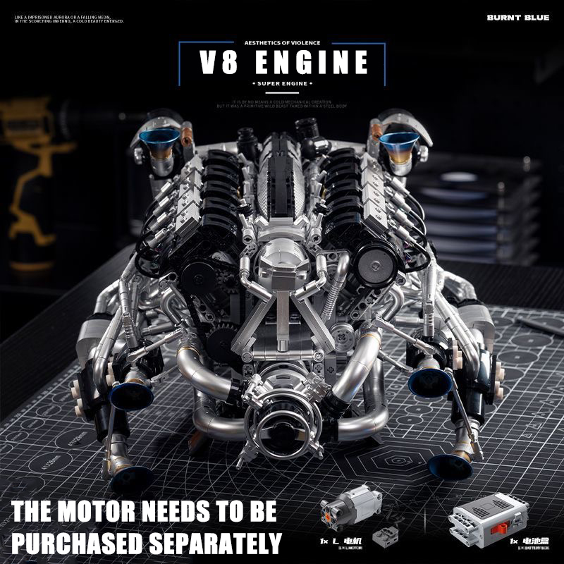 Model Kit Engine V8 - MOC Supercar V8 Kit di blocchi