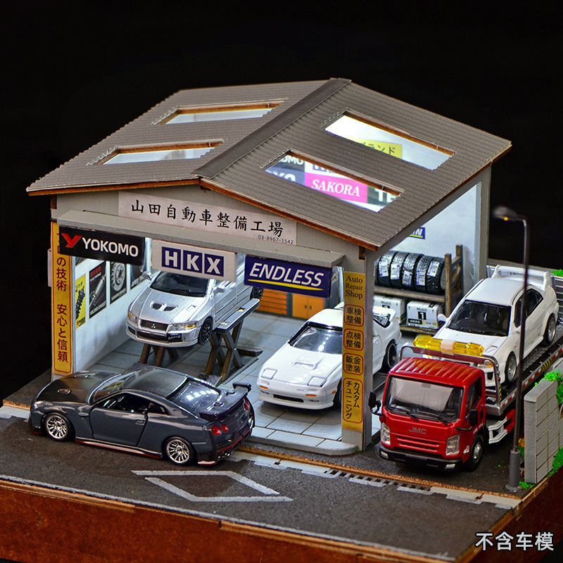Model Kit Cars - Kit Diorama Officina Auto in Scala