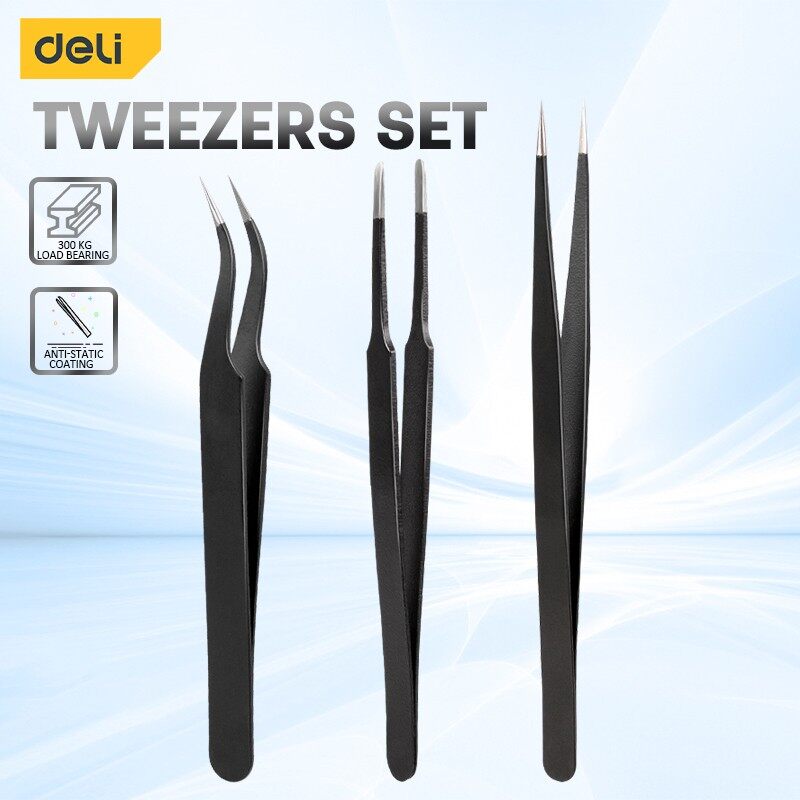Model Kit Tweezers - Set di pinzette Deli 3 pezzi