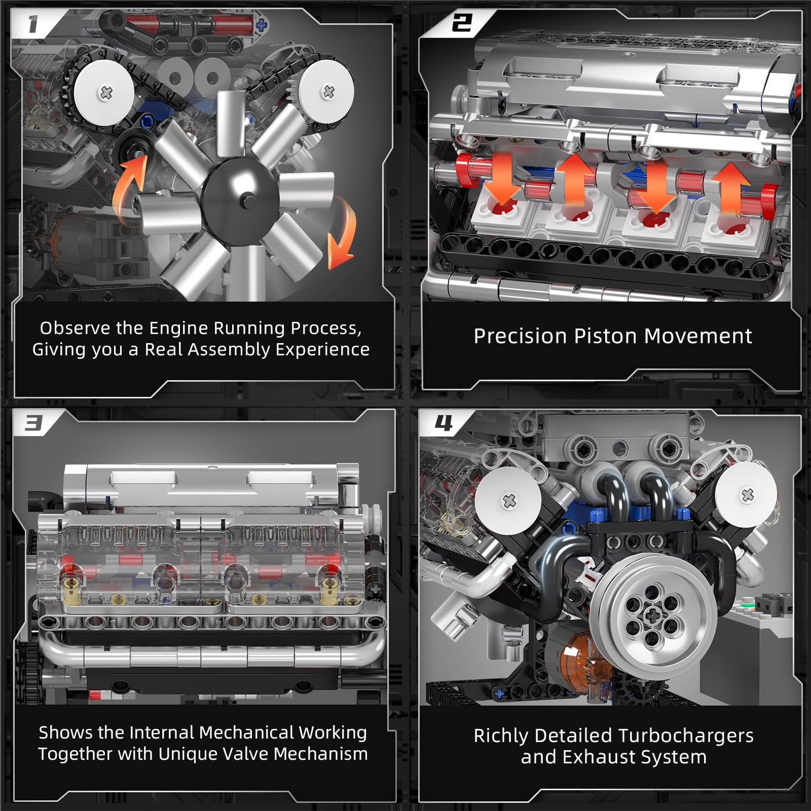 Mould King 10088 Kit di Costru - Model Kit Engine V8 recensione e prezzo