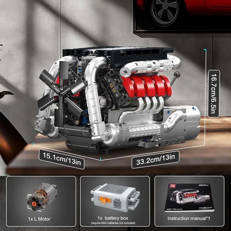 Mould King 10203 1169 Pezzi Ki - Model Kit Engine V8 recensione e prezzo