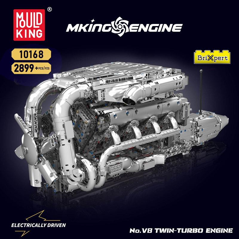 Mould King 10168 V8 Twin Turbo - Model Kit Engine V8 recensione e prezzo